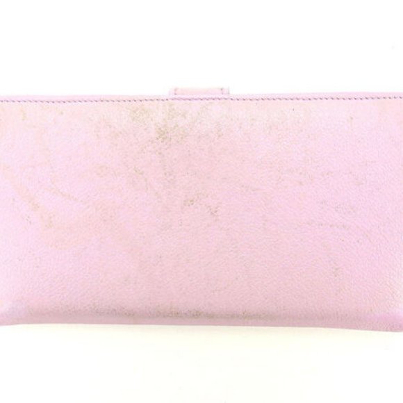 Bvlgari Wallet Purse Long Wallet Pink Silver Woman Authentic Used